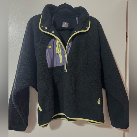 New Free People Movement Hit The Slopes Colorblock Fleece Pullover Jacket Size L - Picture 4 of 6